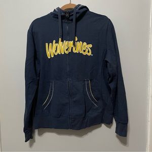 Women’s Michigan Wolverines Zip Up Hoodie - Navy/Yellow L